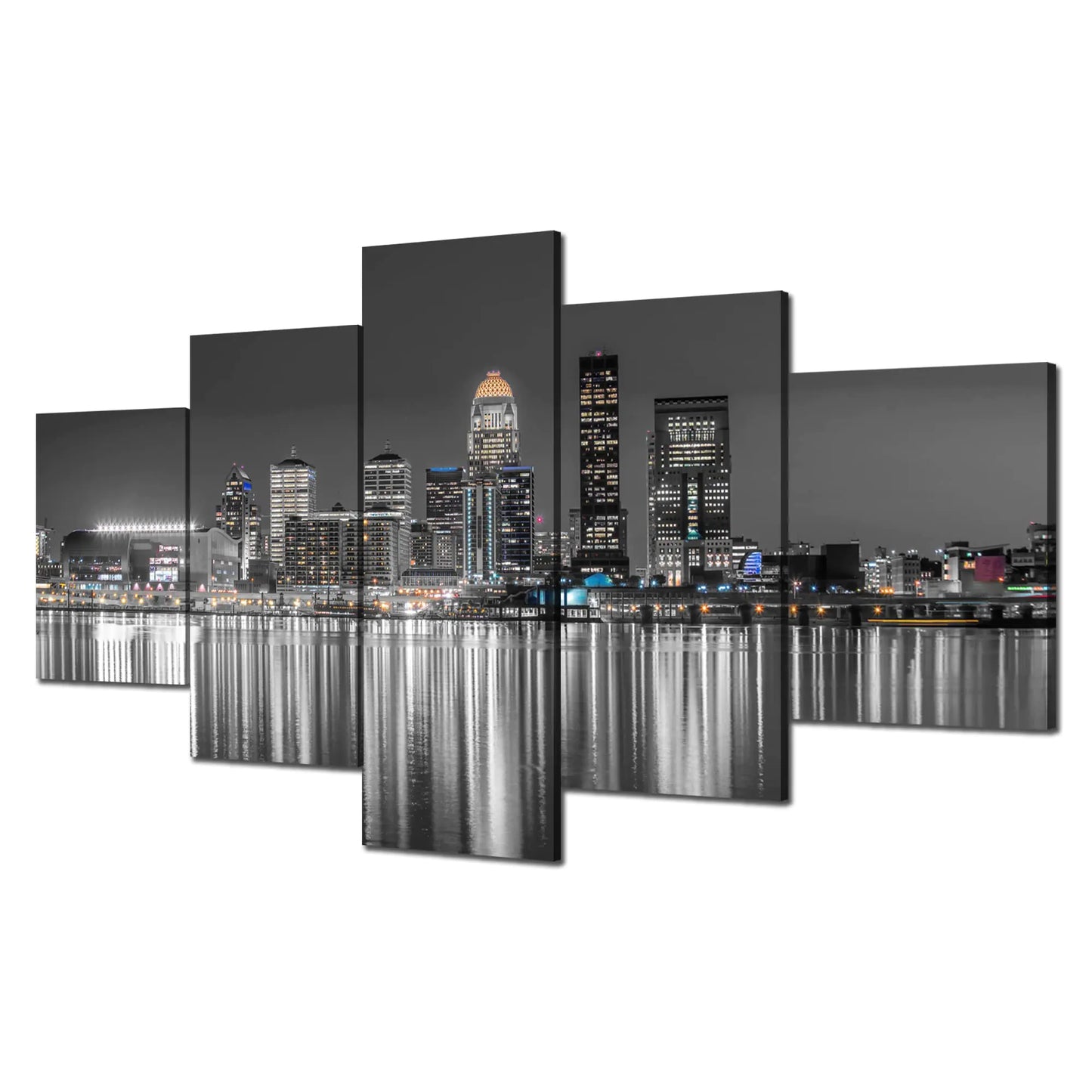 Impresión en Lienzo del Skyline de Louisville - Arte de Pared en Blanco y Negro