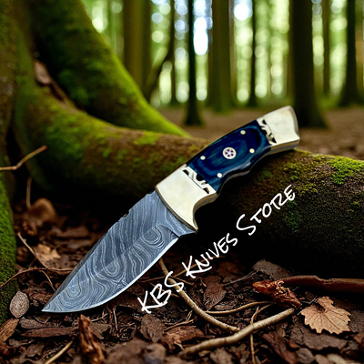 Premium Damascus Skinning Knife – 8.5" Blade with Elegant Wood Handle - Korvel