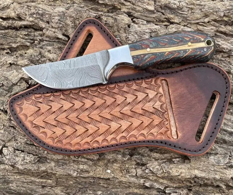 Winter Warrior – Custom Handcrafted Cowboy Knife with Leather Belt Sheath - Korvel