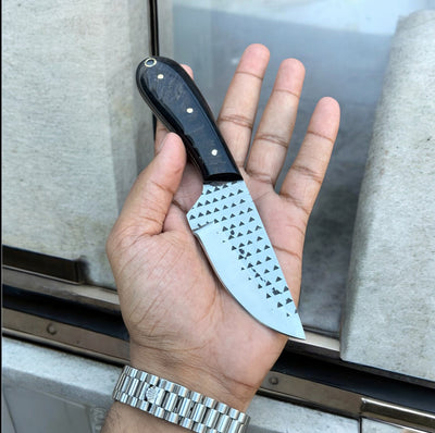 Premium Custom Cowboy Knife – Rasp Steel Blade with Ergonomic Resin Handle - Korvel