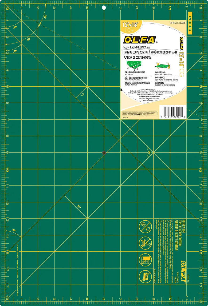 Premium Cutting Mat with Grid - 12in x 18in