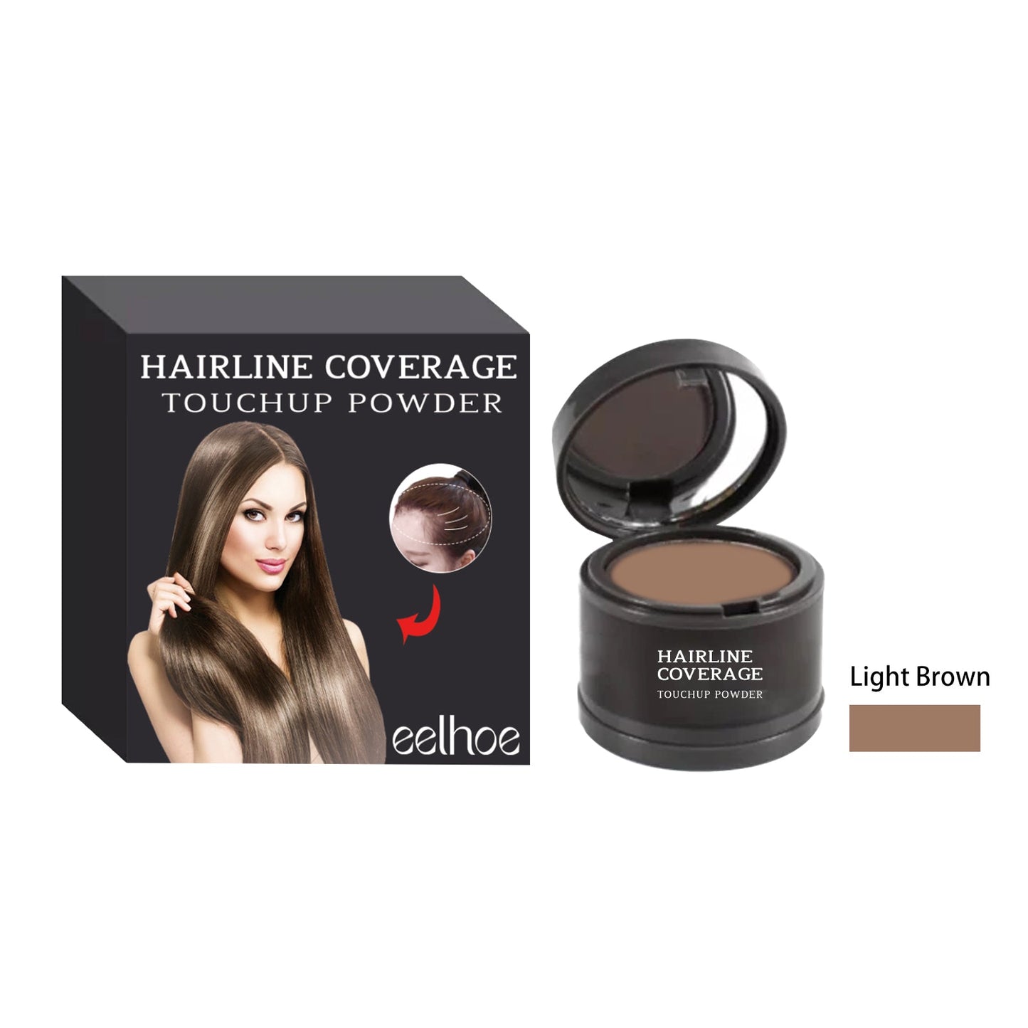Hairline Cover Touch Powder Compact Hairline Easy To Apply Concealer Powder For Your Hairline - Korvel