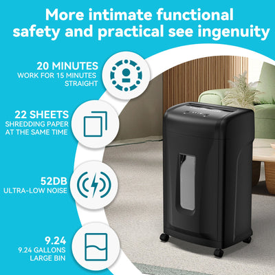 Premium Cross Cut Paper Shredder - High Security, Large Capacity