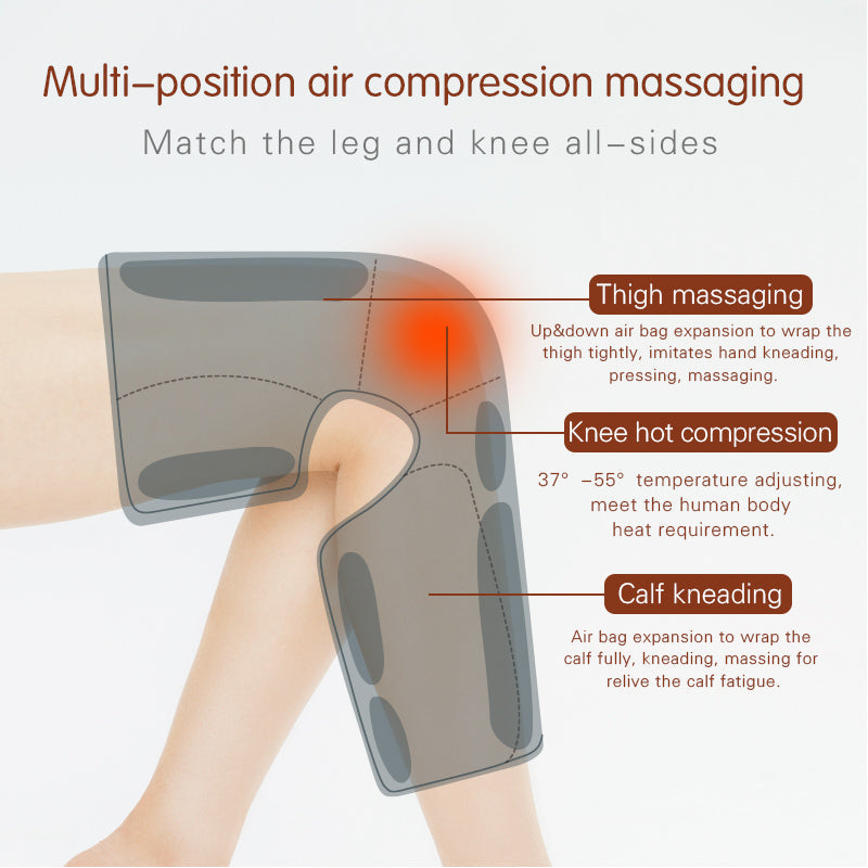 Leg Massager Air Wave Leg Physiotherapy Instrument Knee Heating Calf Kneading Massager Air Physiotherapy Instrument - Korvel