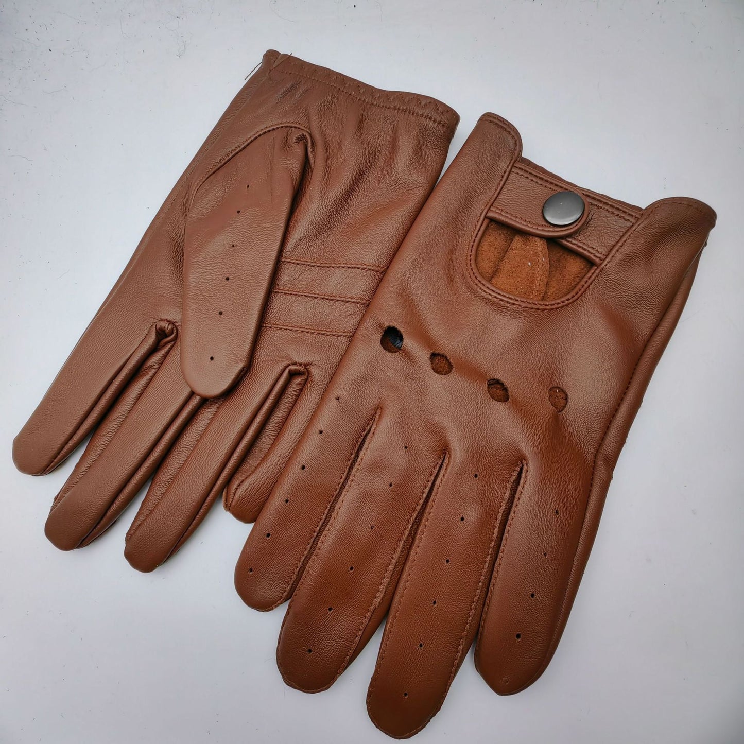 Men's leather gloves anti slip sports driving and outdoor cycling leather gloves - Korvel