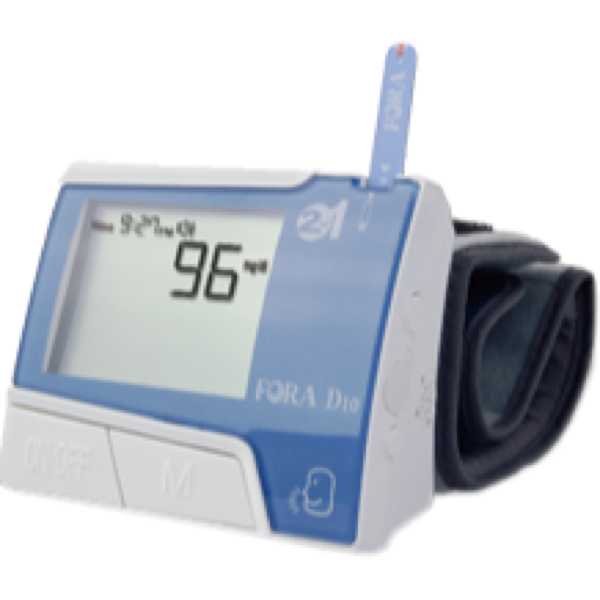 Monitor de Glucosa en Sangre y Presión Arterial 2 en 1 Fora Care D10
