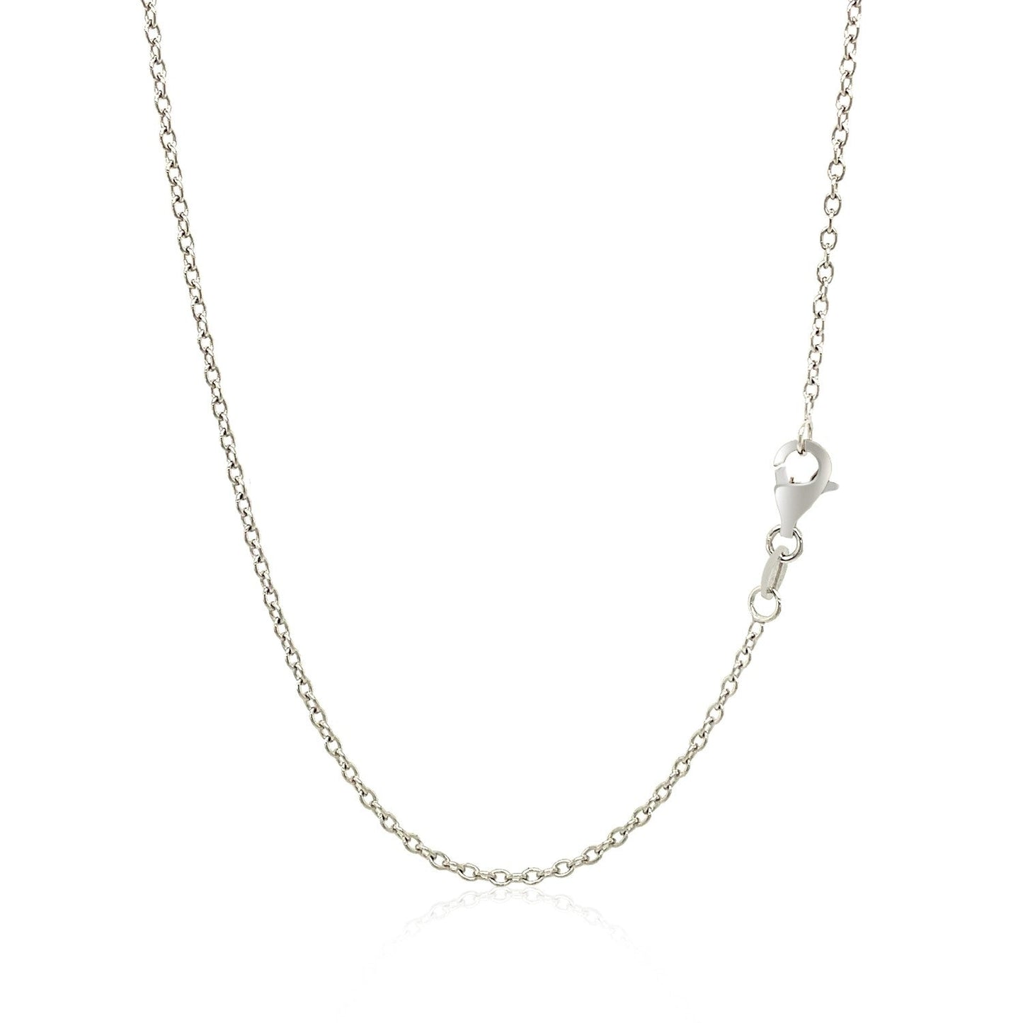 18k White Gold Round Cable Chain Necklace - 1.5mm