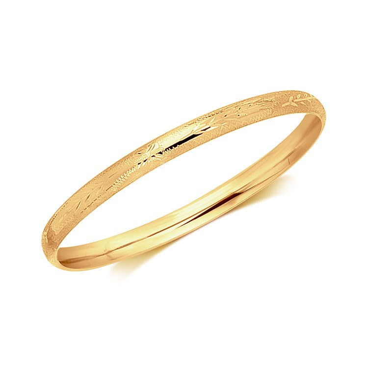 Bracelet enfant en or jaune 14k style dôme avec découpes en diamant