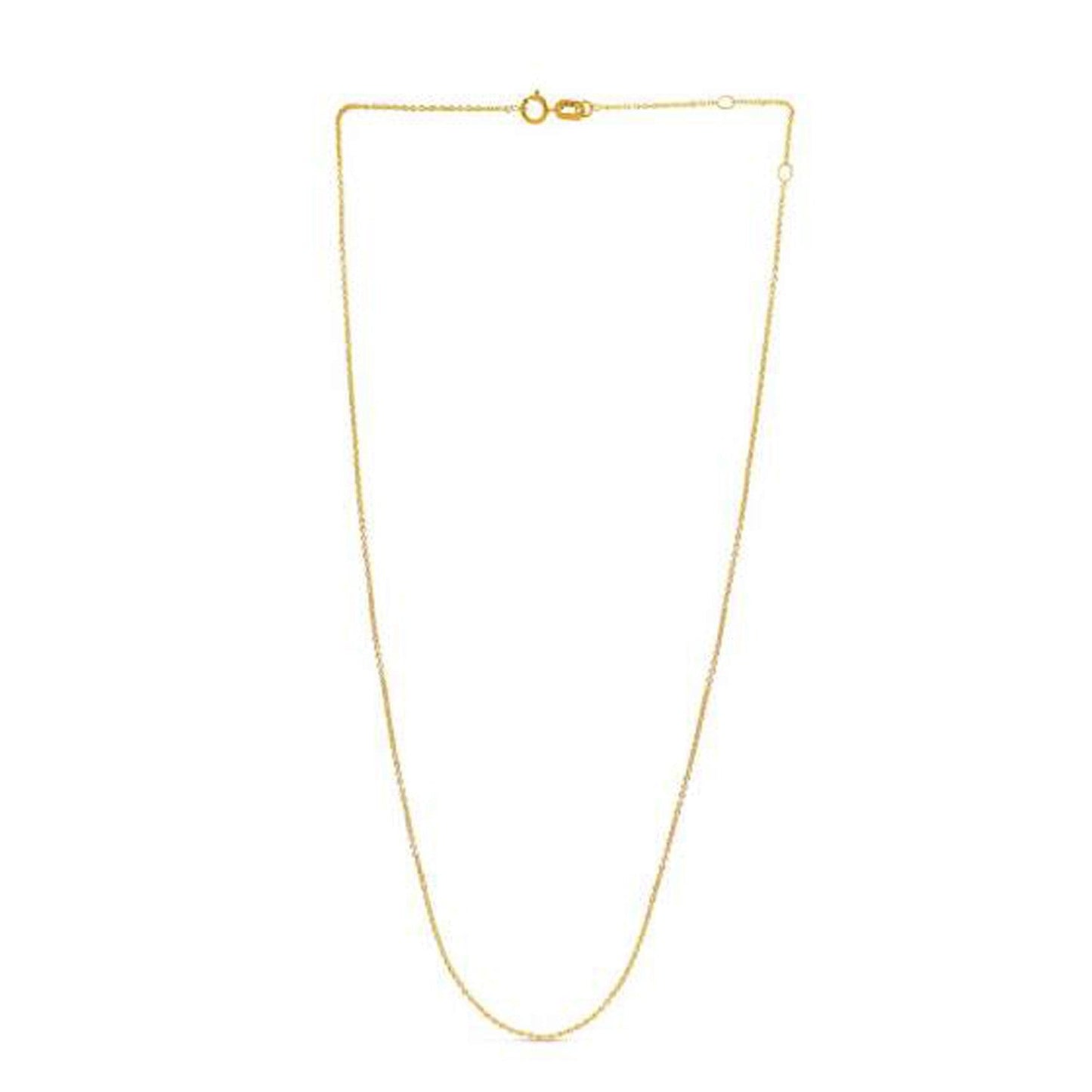14k Yellow Gold Adjustable Cable Chain Necklace