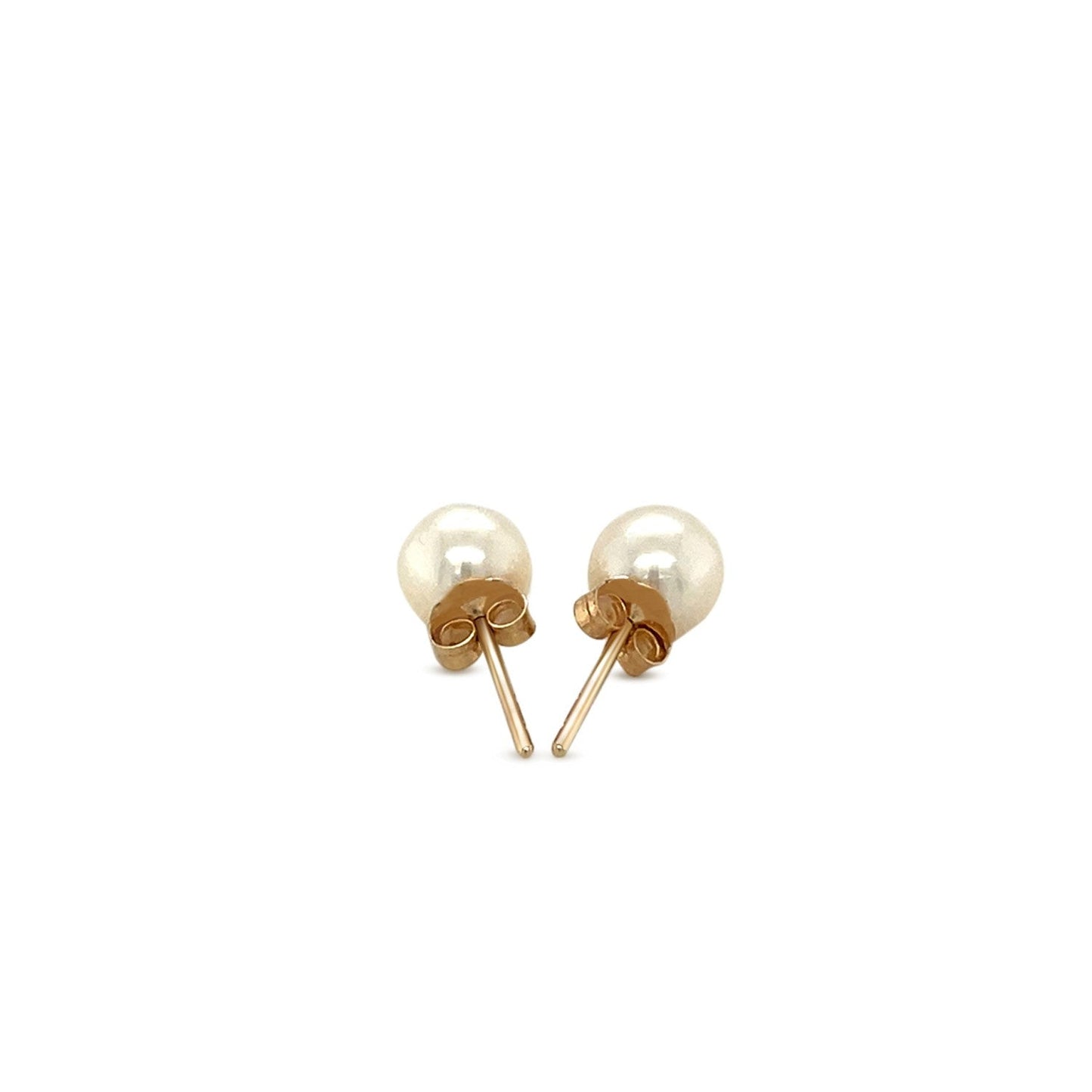 14k Yellow Gold Freshwater Cultured Pearl Stud Earrings