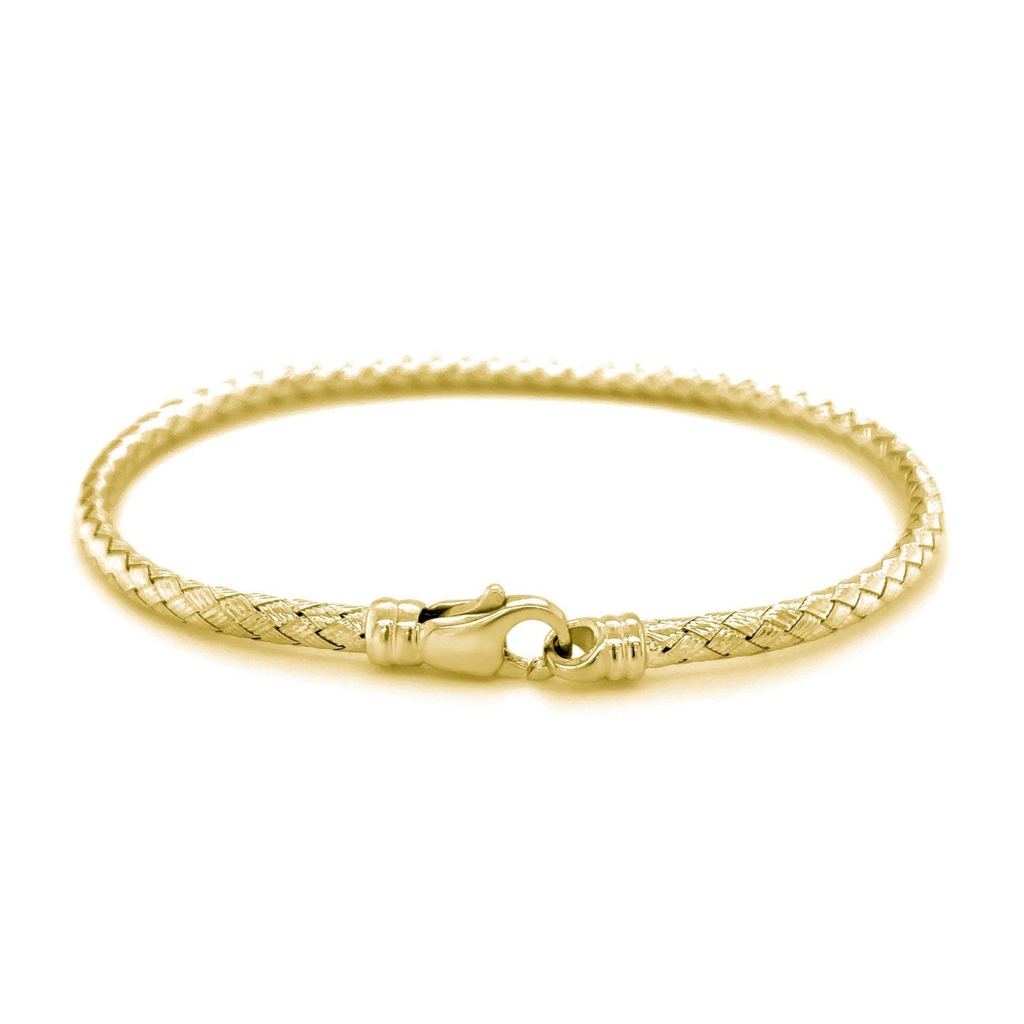 Brazalete de Tejido Elegante en Oro Amarillo de 14k (3.0mm)