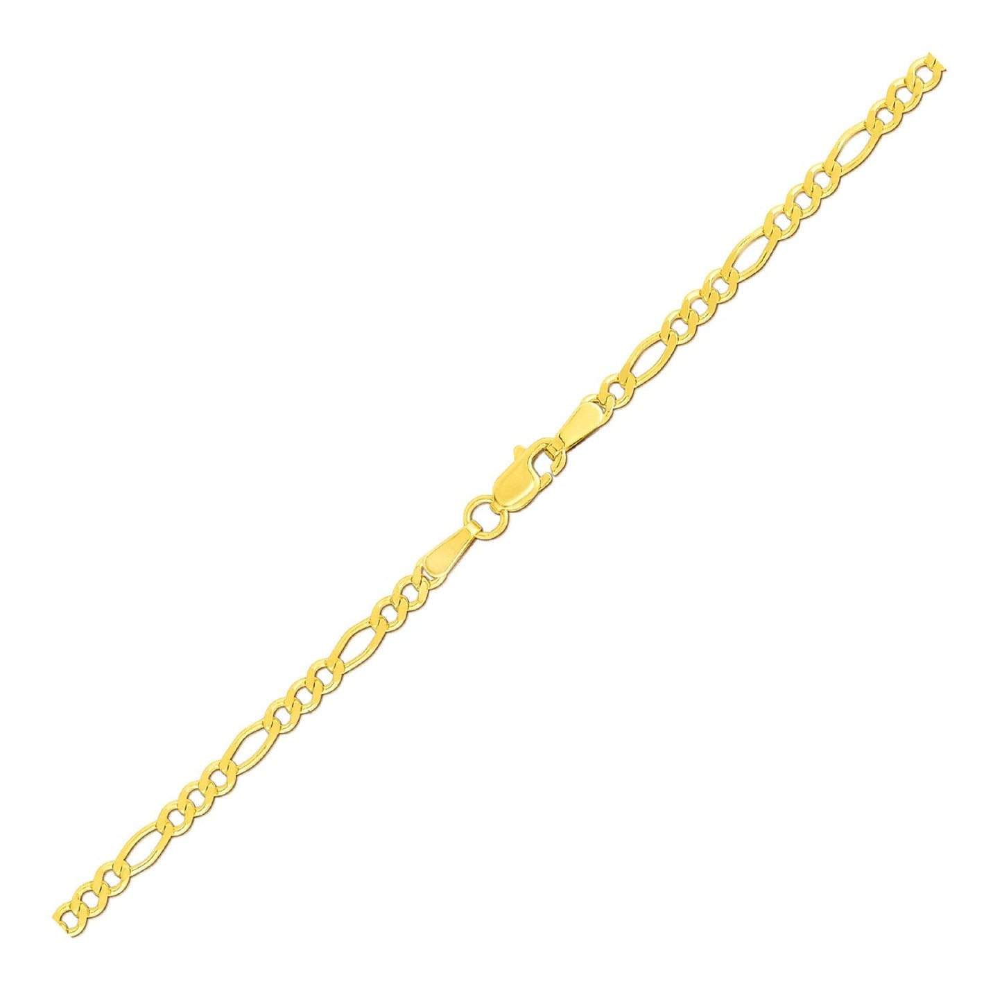 14k Yellow Gold Figaro Anklet - 2.8mm Width