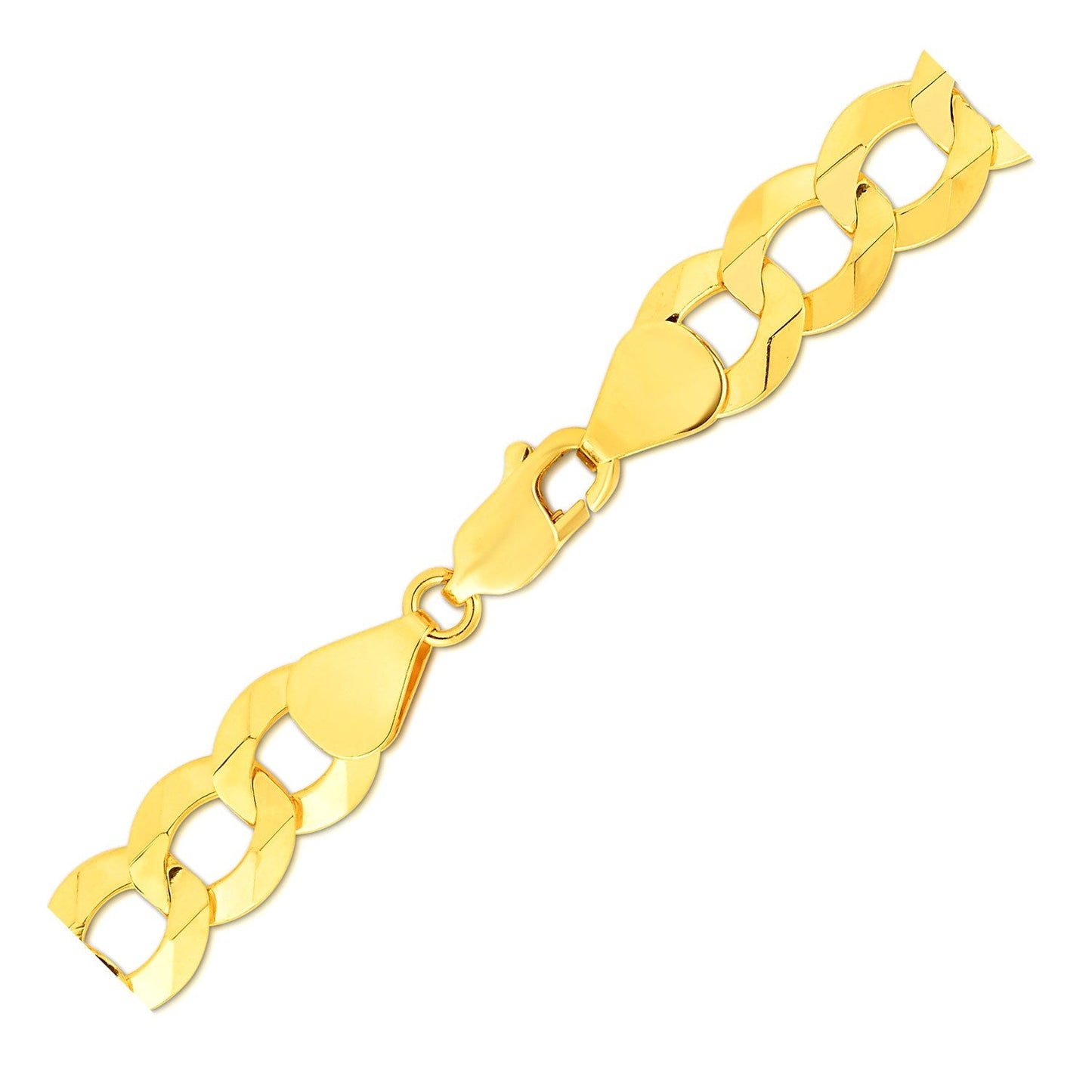 Bracelet en or jaune 14k solide à maillons - 10,0 mm