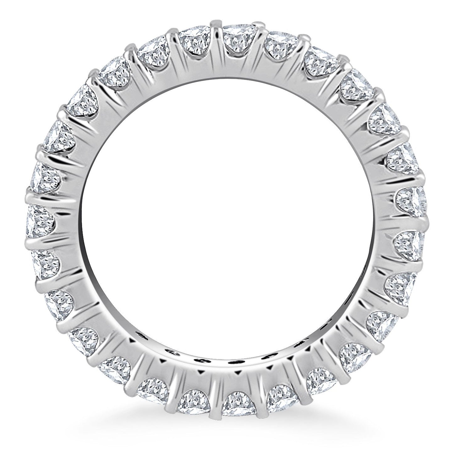 Anillo de Eternidad de Diamantes Redondos en Oro Blanco de 14k