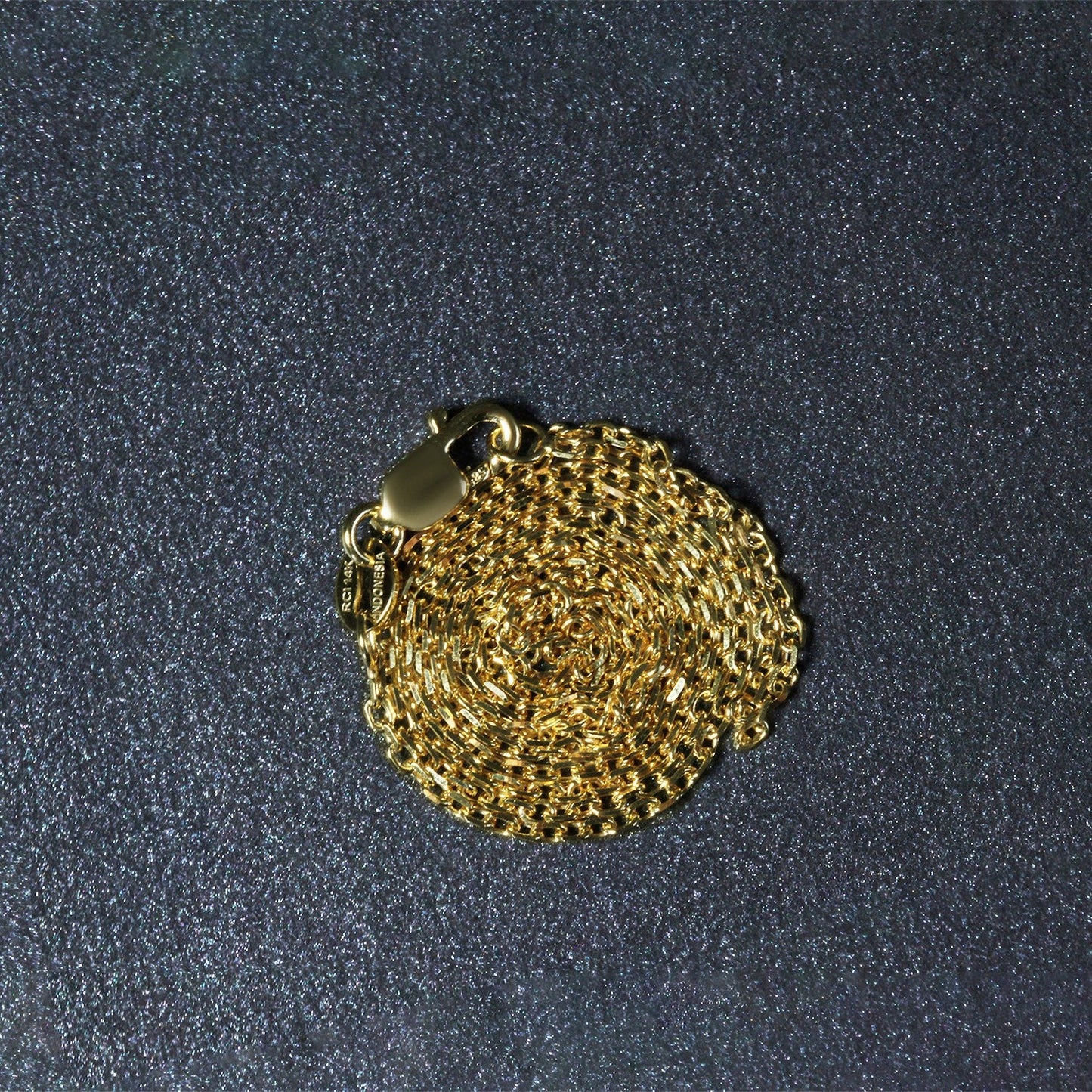 Cadena de eslabones de cable cortada con diamante de oro amarillo de 14k - 1.4mm