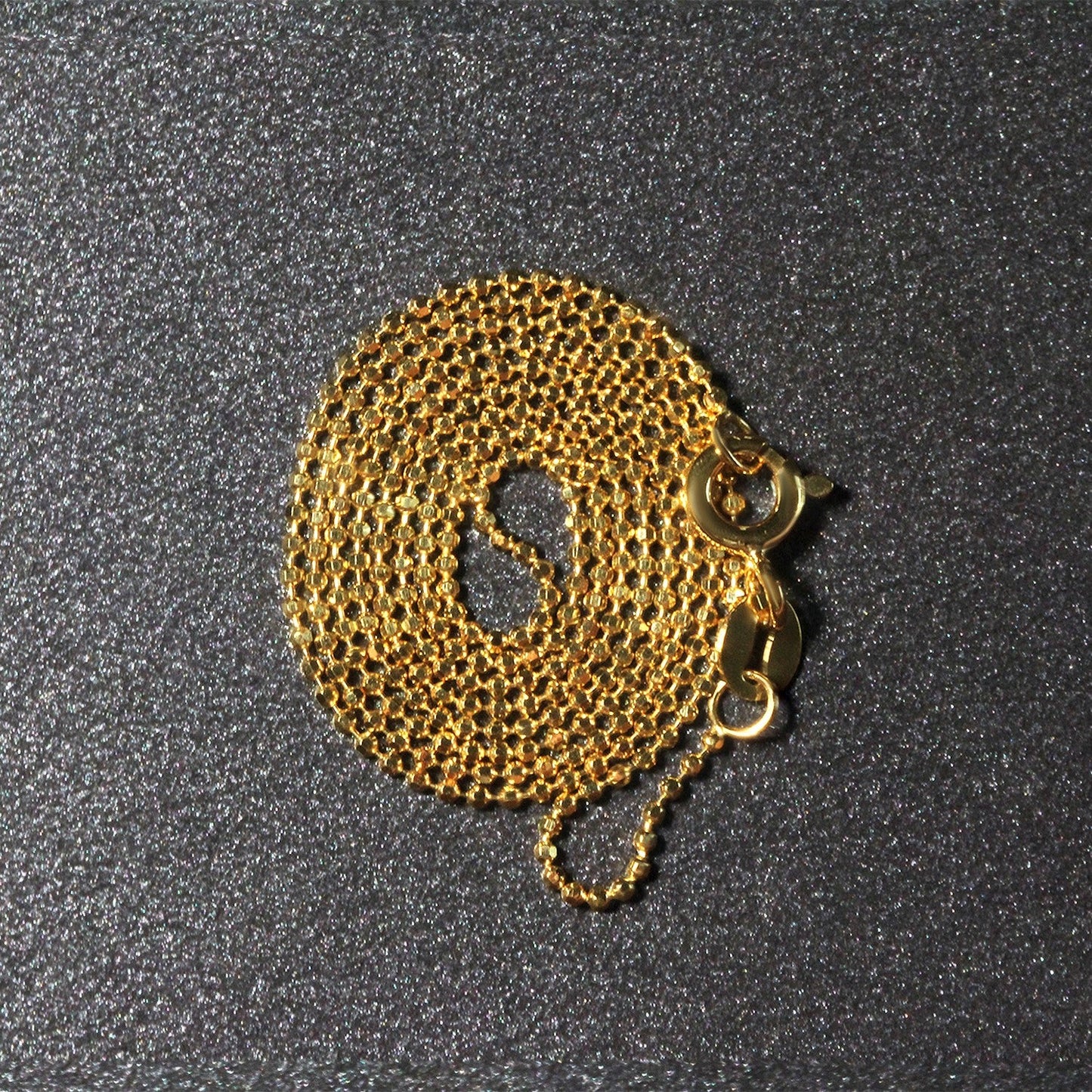 Cadena de cuentas cortadas en diamante de oro amarillo de 14k - 1.0mm