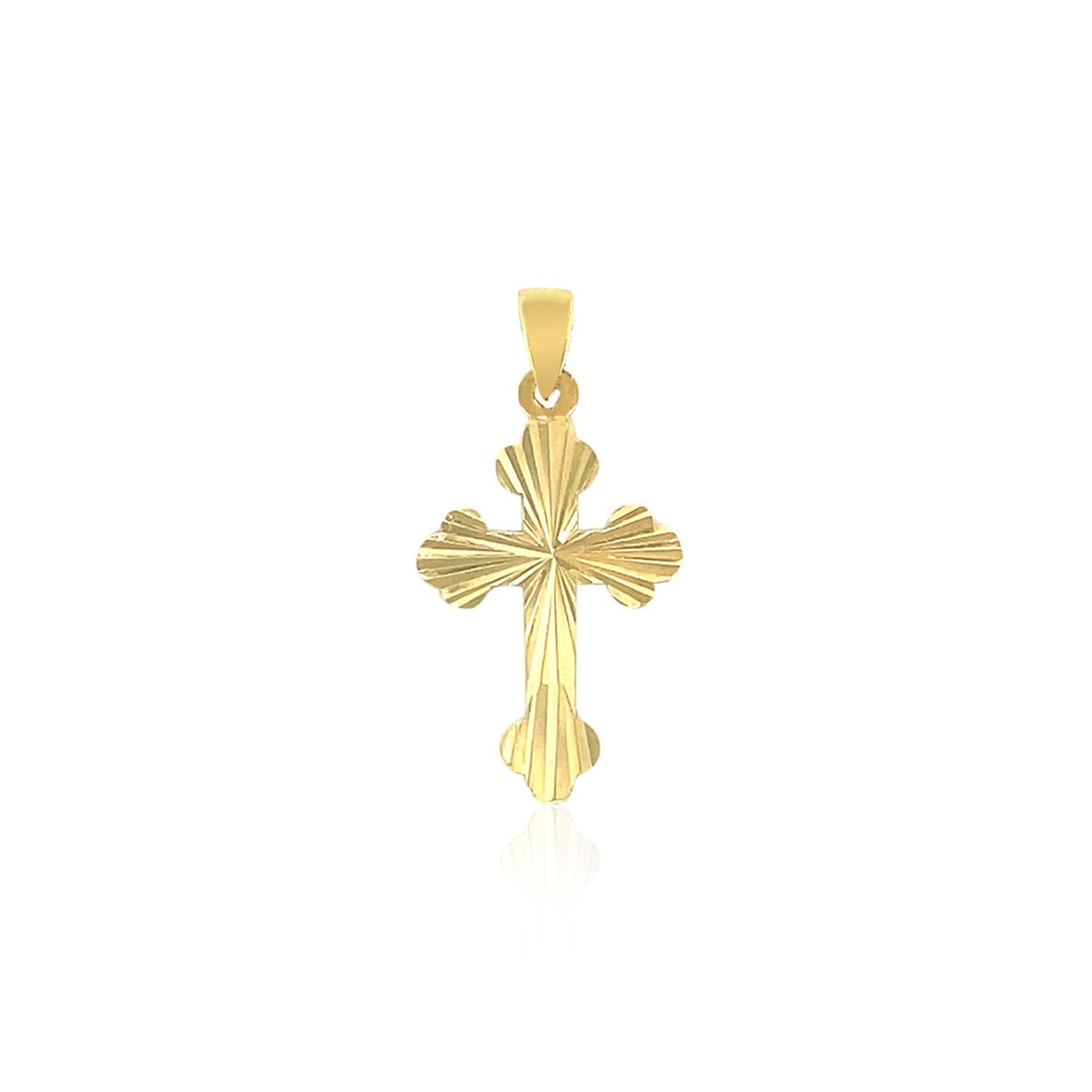 Colgante de Cruz de Oro Tri Color de 14k