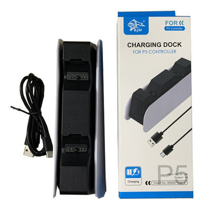 Suitable for PS5 wireless controller dual seat charging P5 controller charging dock with LED display PS5 headphone jack - Korvel