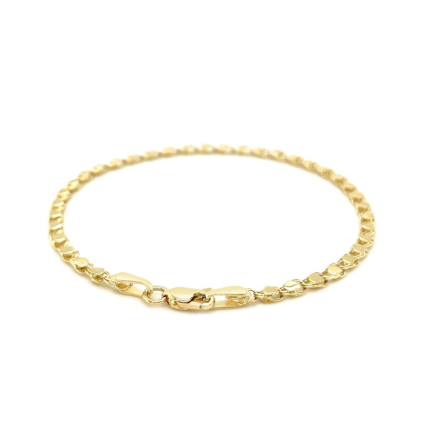 14k Yellow Gold Heart Bracelet - 2.9mm Width