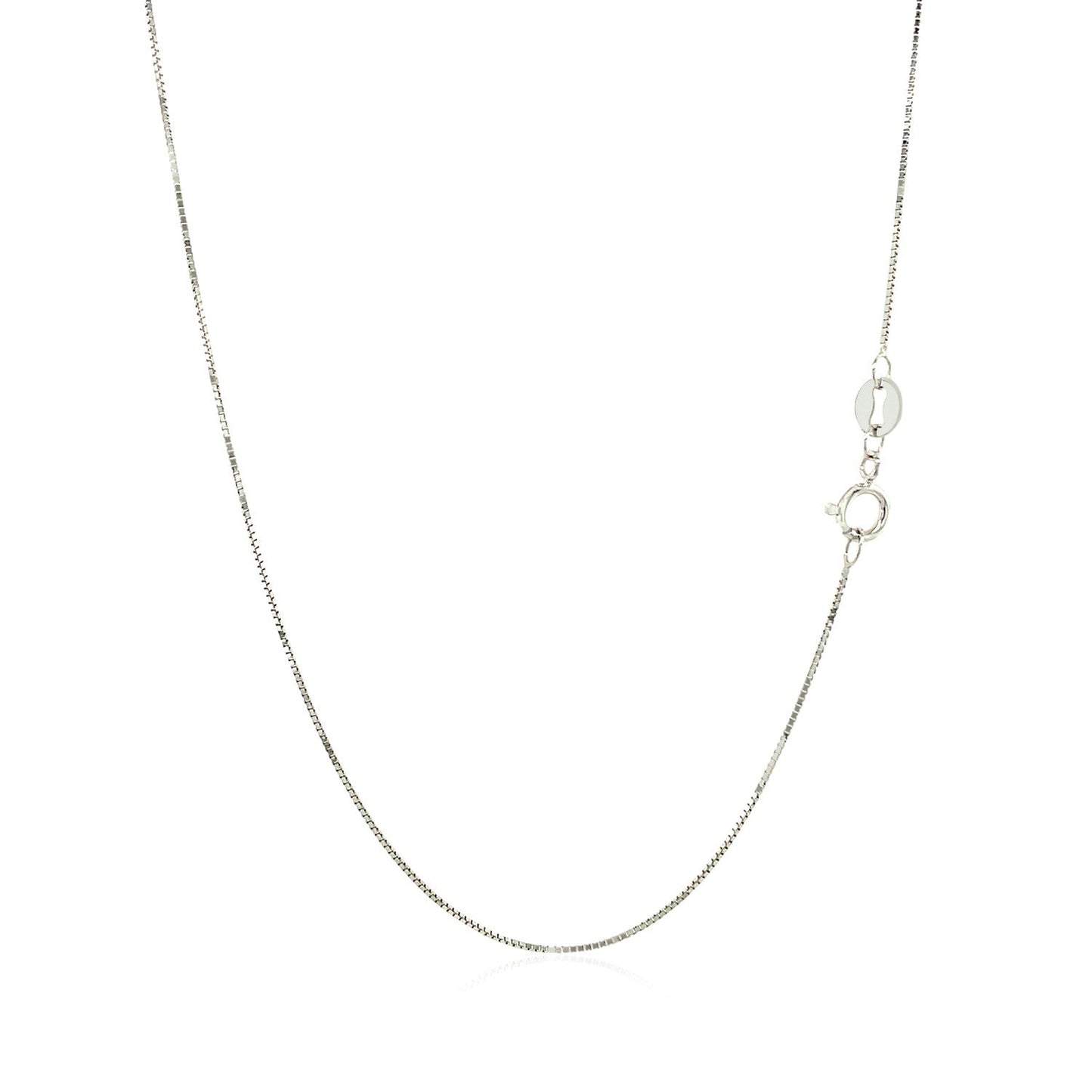 Cadena Clásica de Caja de Oro Blanco de 10k 0.6mm