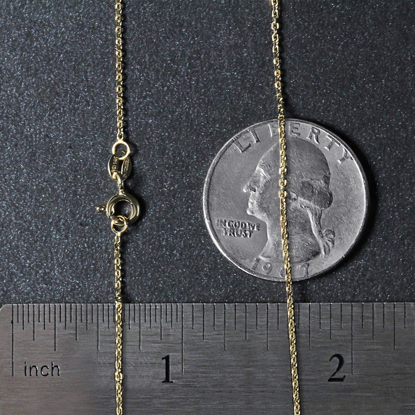 Chaîne en Or Jaune 14k avec Maillons Découpés en Diamant - 1,1 mm