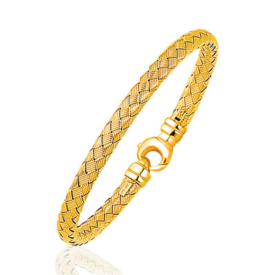 Fancy Weave Bangle in 14k Yellow Gold