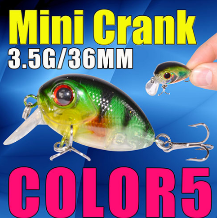 AFISHLURE 36mm 3.5g Crank Bait Hard Plastic Artificial Fishing Lure Fake carp Pesca Wobbler Leurre Peche Isca - Korvel