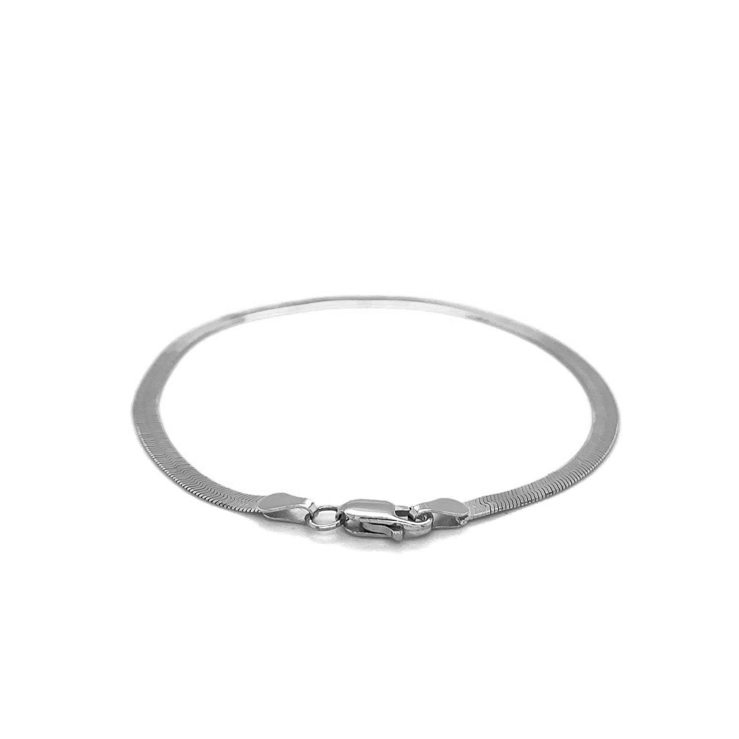 Pulsera Herringbone Super Flex de Oro Blanco de 14k - 2.80 mm