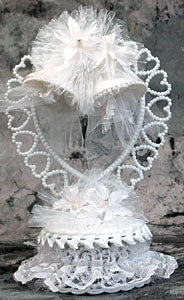 Satin Bells, Woven Hearts Cake Topper - 9" High