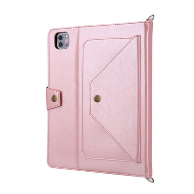 Suitable for iPad Pro 2020 Pen Slot Shoulder Strap Tablet Leather Case Air5 Handle Strap Handheld Flip Stand Protective Case - Korvel