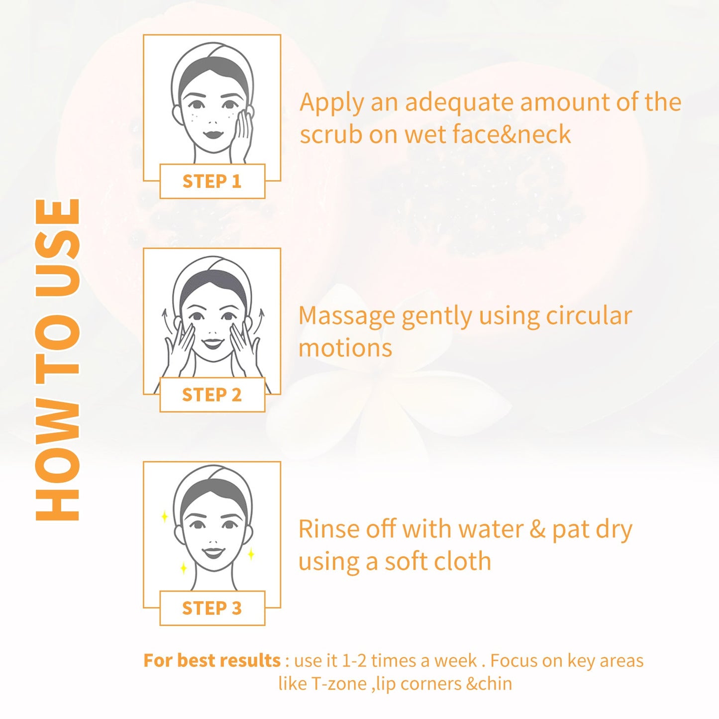 Papaya Exfoliating Gel, Moisturizing Skin With Gentle Cleansing Keratin Brightening Gel - Korvel