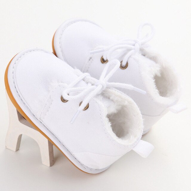 Newborn Baby Girl Boy Shoes Warm Snow Boots Toddler Infant Booties Prewalker Black White Pink - Korvel