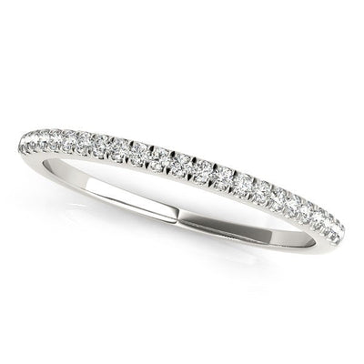 14k White Gold Diamond Pave Set Wedding Band