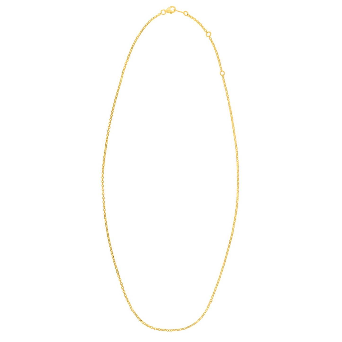 14k Yellow Gold Double Extendable Cable Chain Necklace