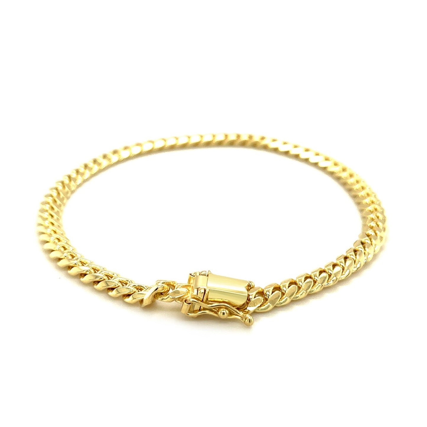 Pulsera Sólida Clásica Miami Cuban de Oro Amarillo de 10k