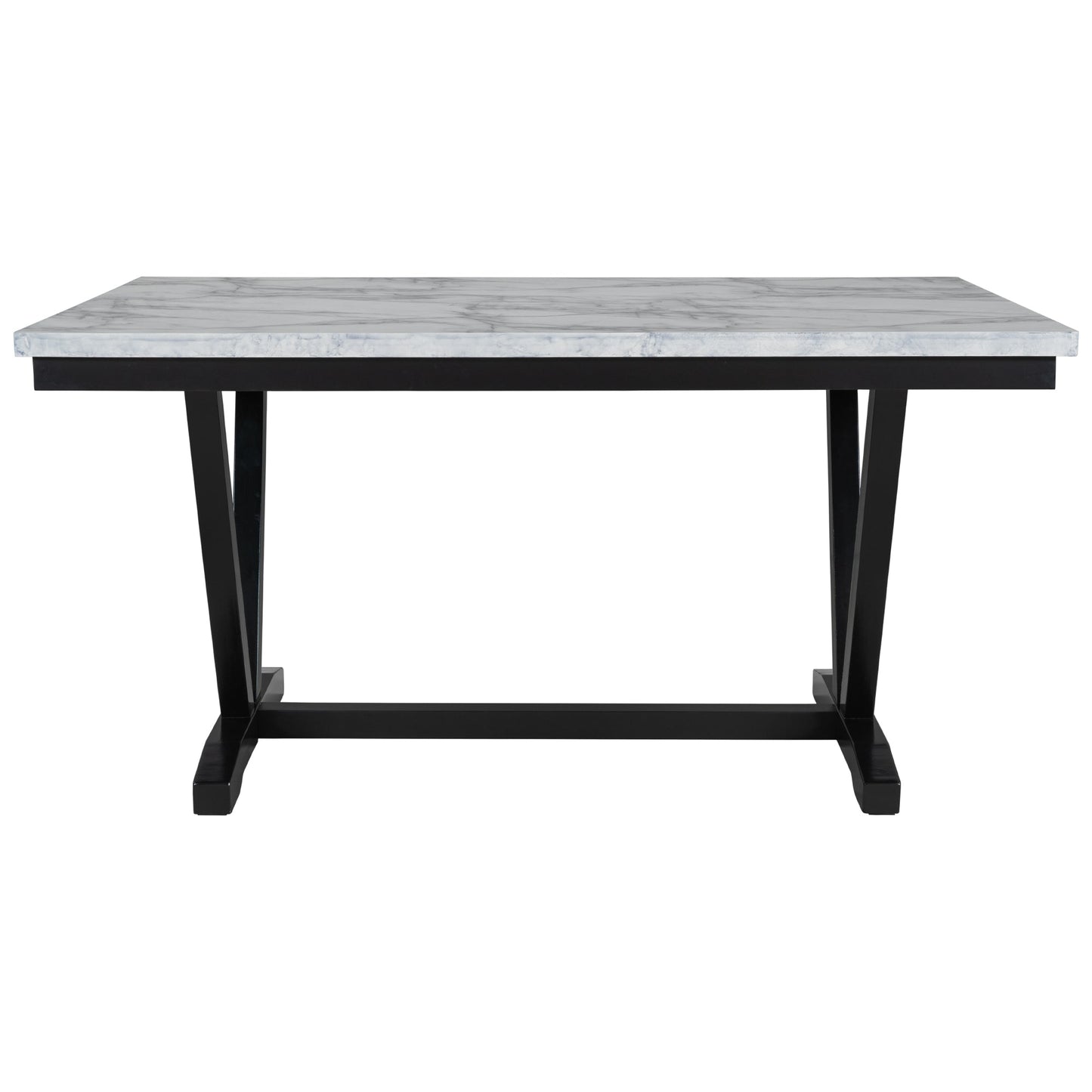 Ensemble de salle à manger moderne TREXM en 6 pièces avec table, chaises et banc
