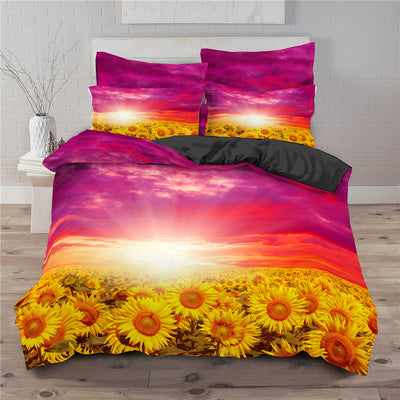 Sunflower 3D digital print set of 3 pieces/2 pieces - Korvel