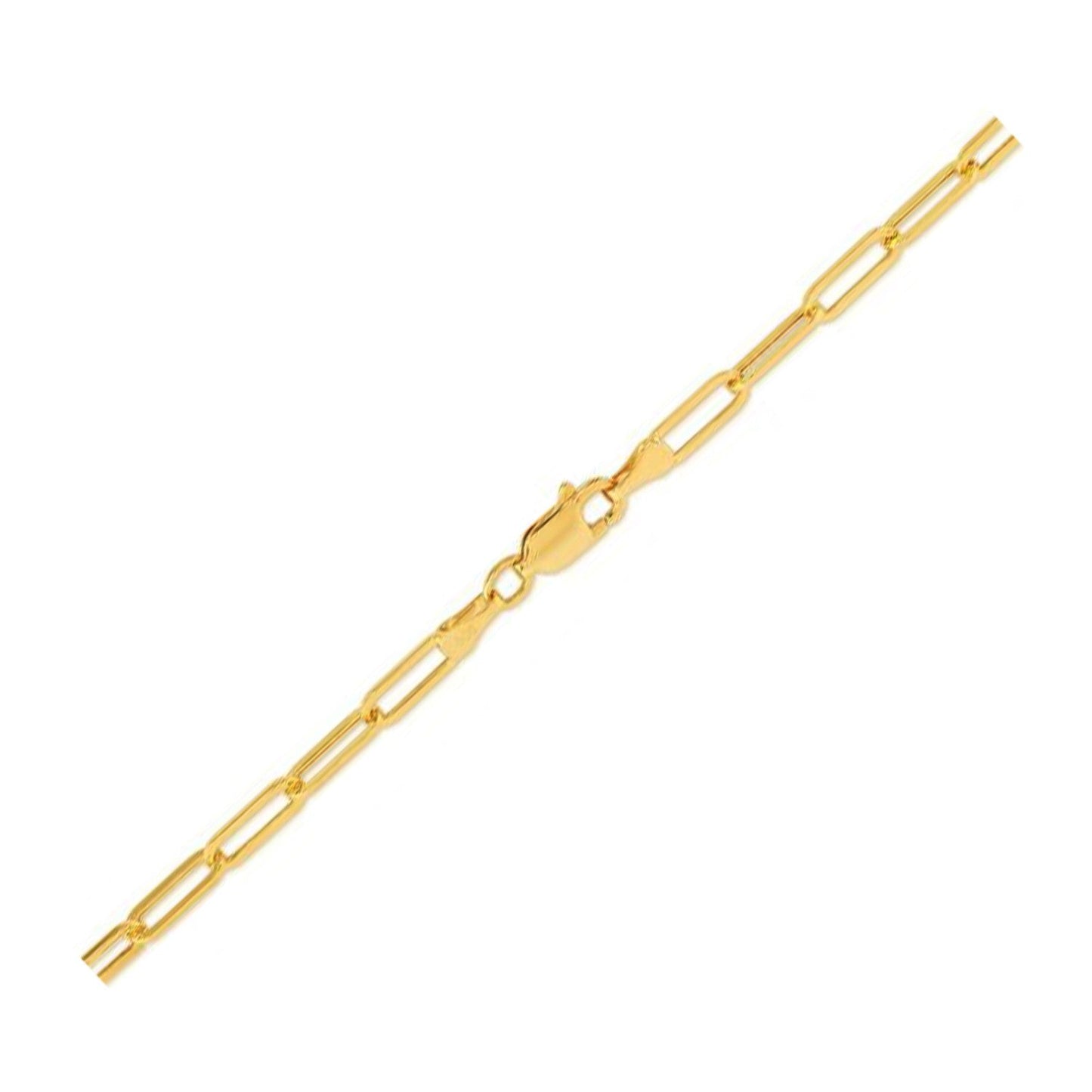14K Yellow Gold Lite Paperclip Anklet - Elegant Design