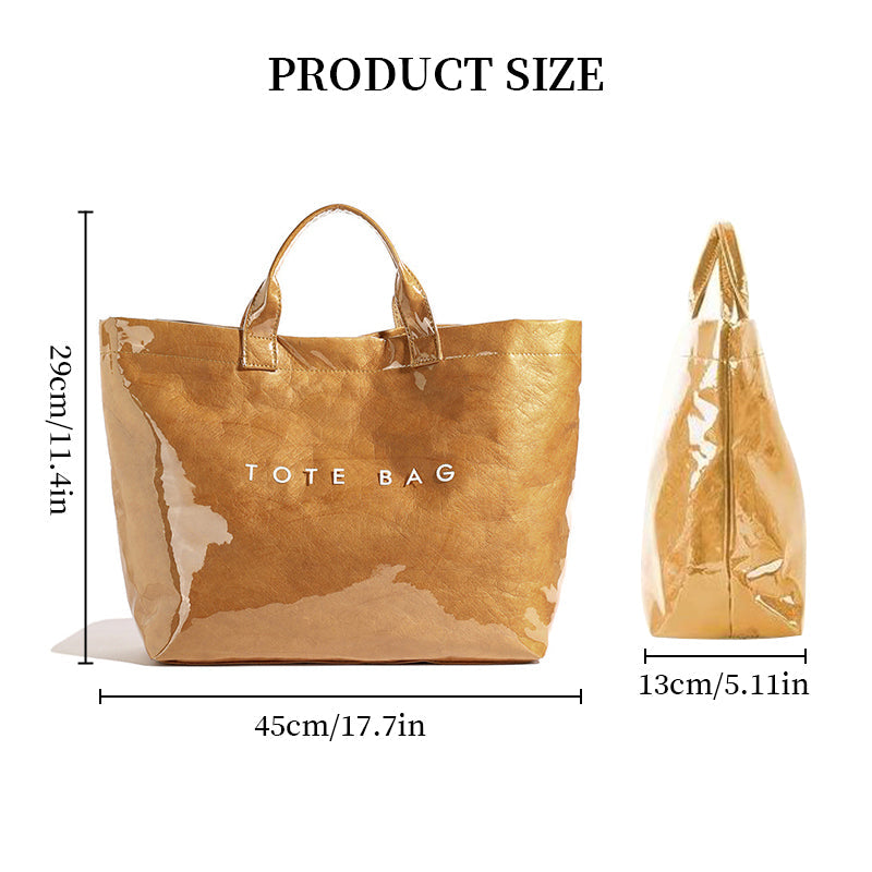Vintage PVC tote with DuPont lettering. Simple, transparent, large - capacity handbag for commuting women. - Korvel