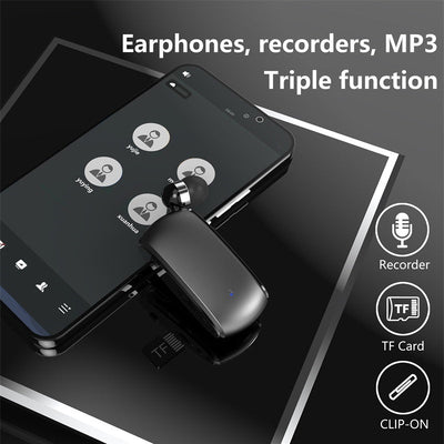 K68 New Collar style Bluetooth Earphones MP3 Earphones Wireless Telescopic Cable Single Ear Card Insertion Recording Earphones - Korvel