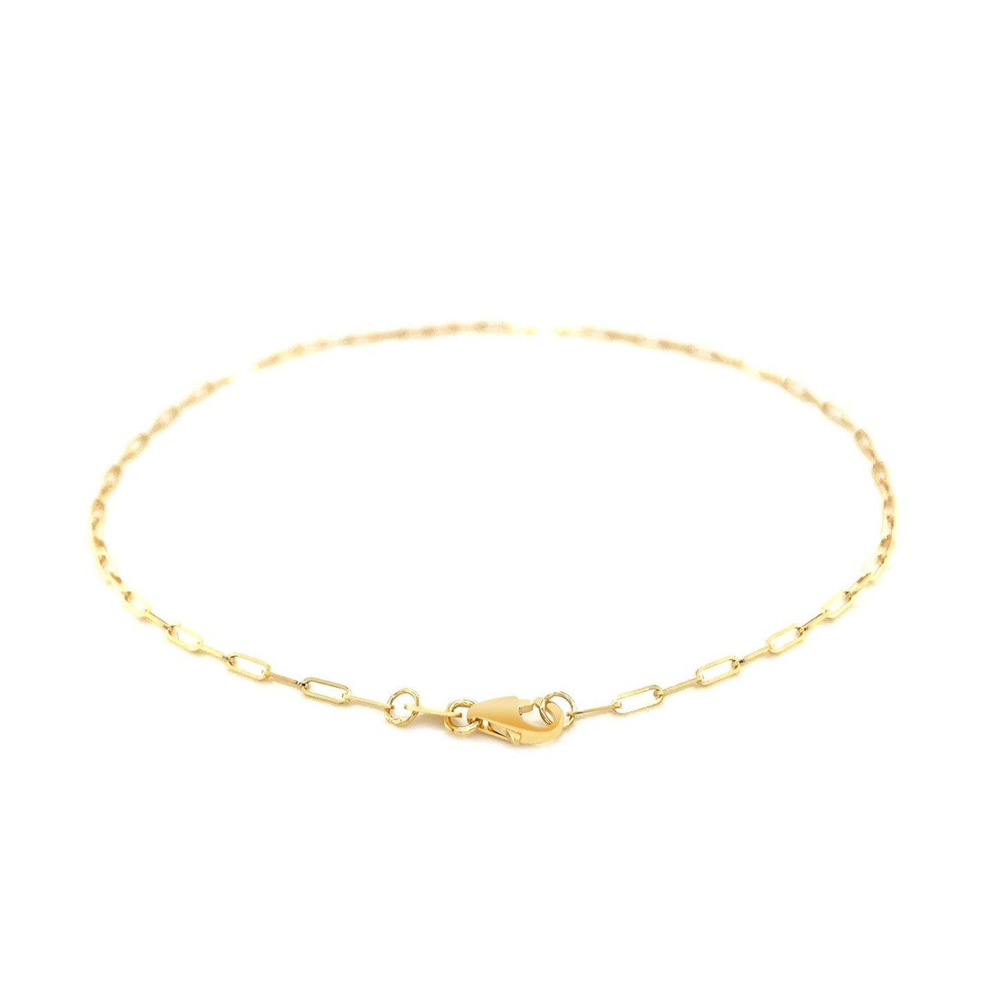 14K Yellow Gold Fine Paperclip Anklet
