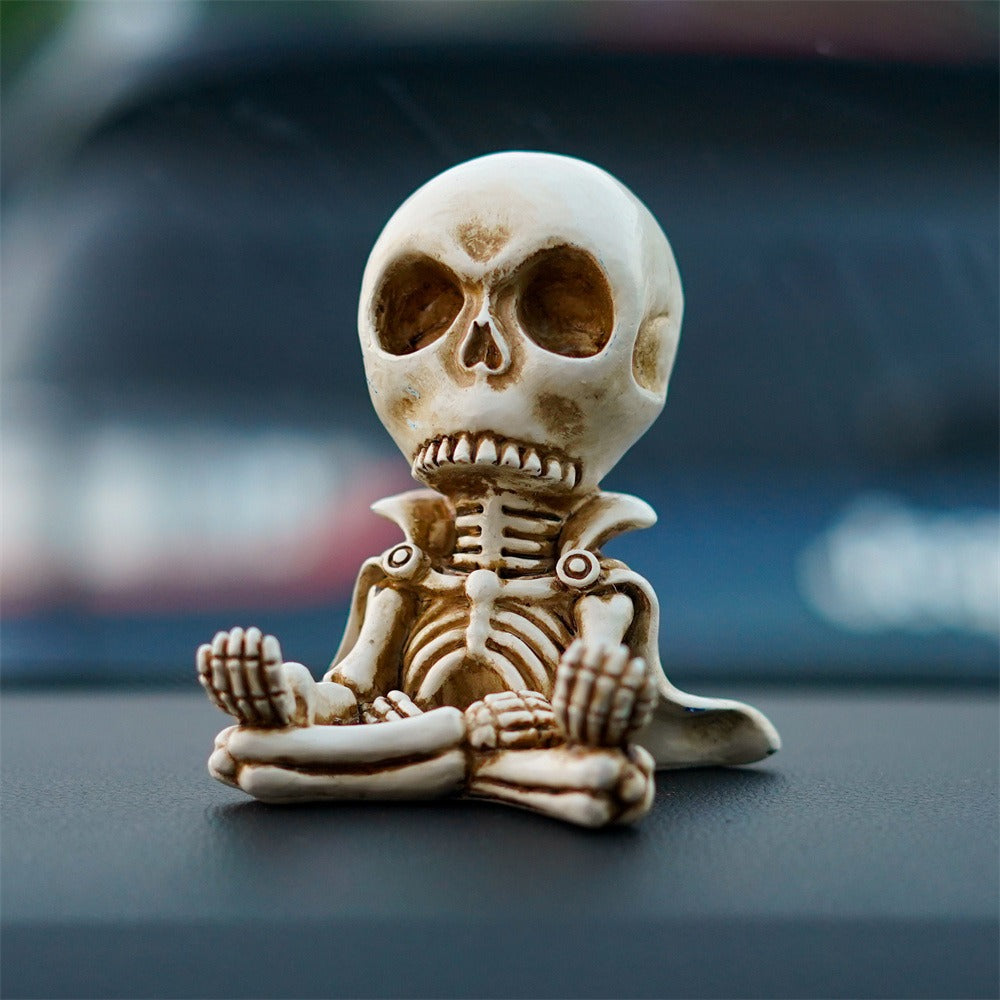 Cloak meditation small skull car ornament - Korvel