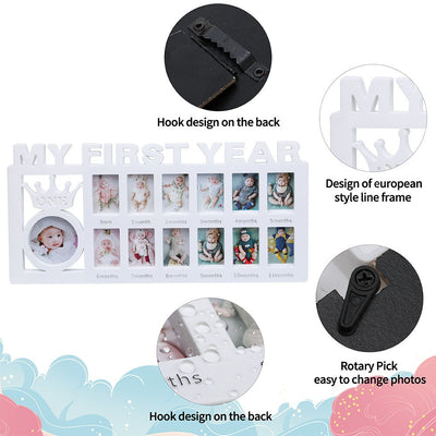 Newborn baby's 12 month growth record creative Korean style combination photo frame - Korvel