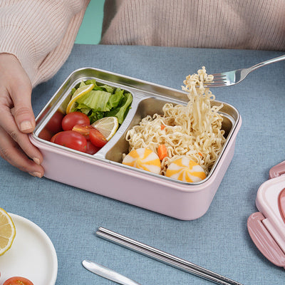 Classic simple microwaveable 304 stainless steel compartment insulation lunch box lunch box - Korvel