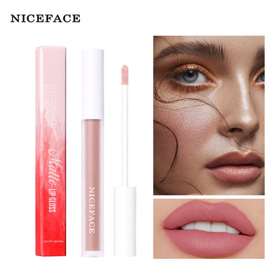NICEFACE 12 Color Velvet Matte Lip Gloss Non-Stick Cup Liquid Lipstick Lip Glaze - Korvel
