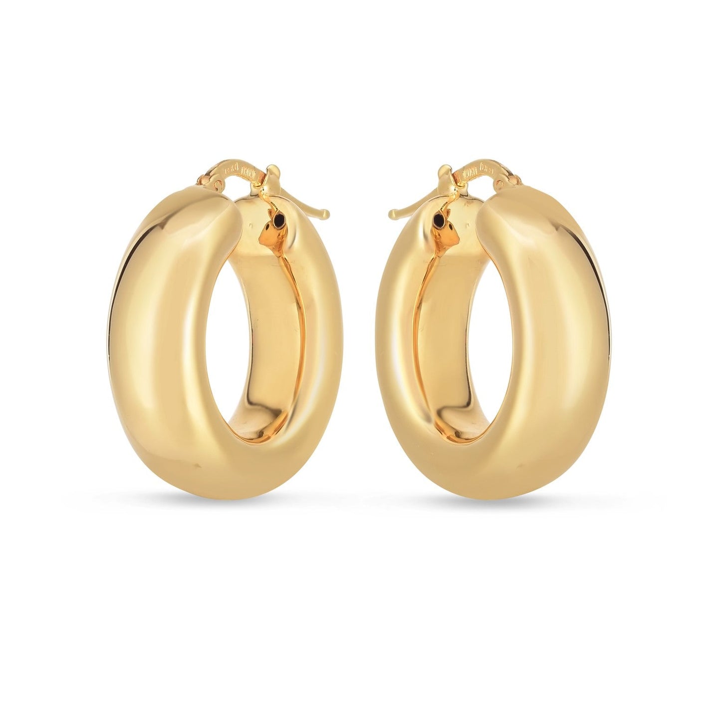 Boucles d'oreilles créoles moyennes en or jaune 14 carats