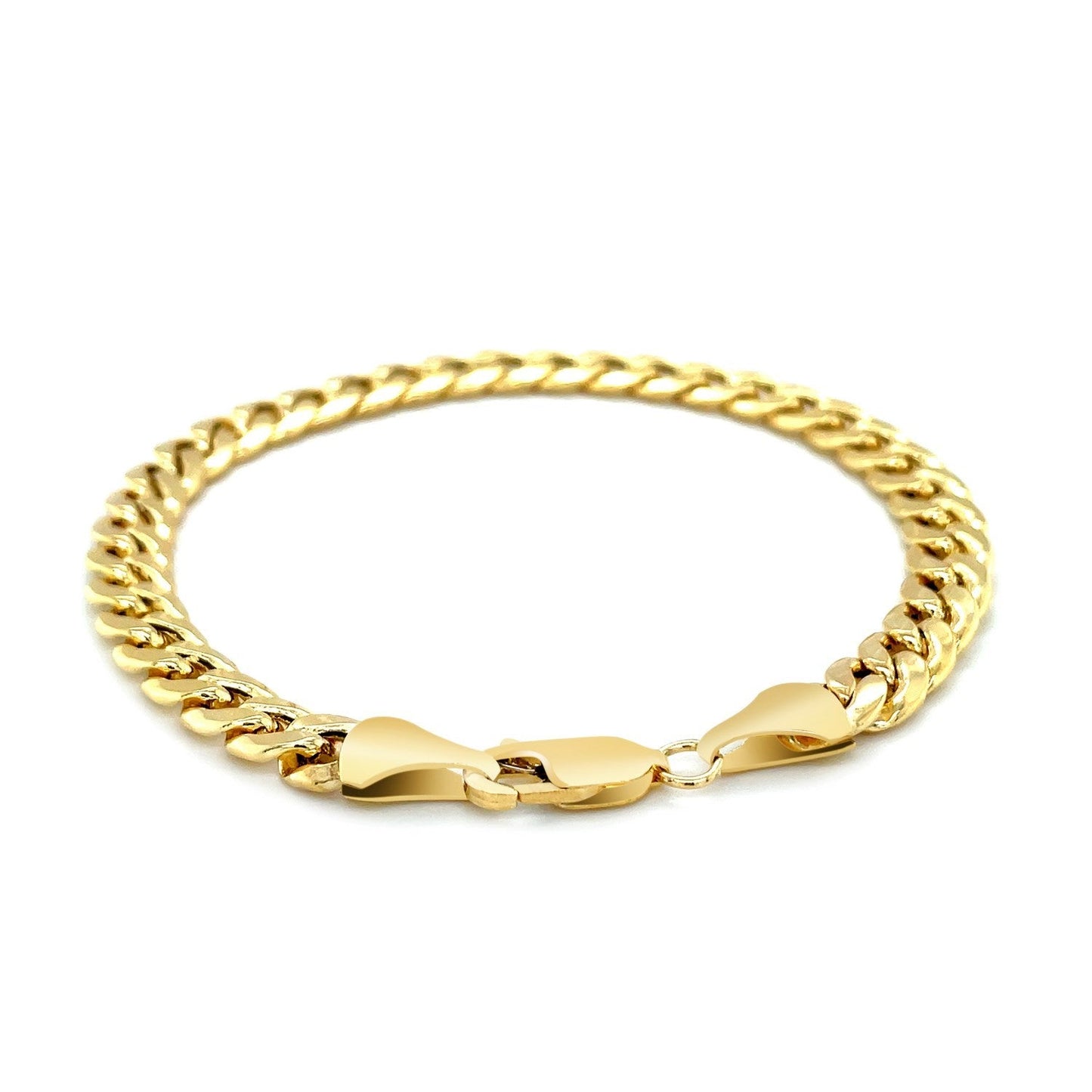 10k Yellow Gold Semi Solid Miami Cuban Bracelet - 6.60 mm