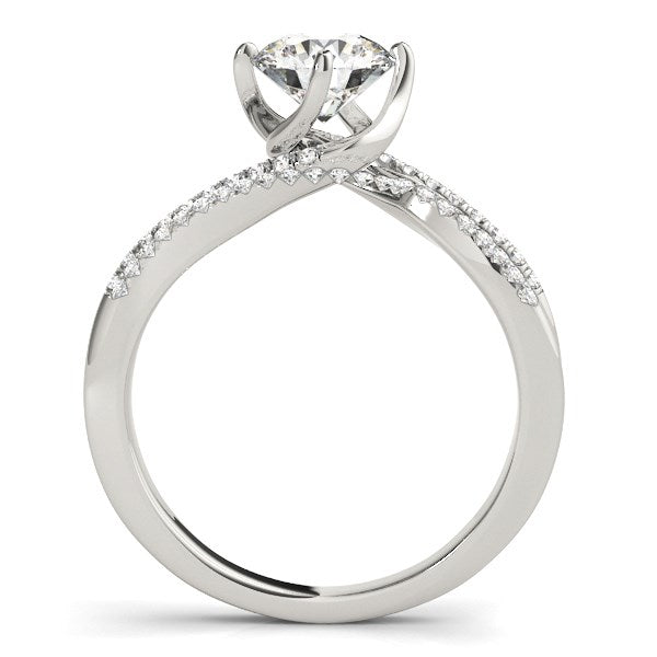 Anillo de Compromiso de Diamante con Diseño Espiral en Oro Blanco de 14k