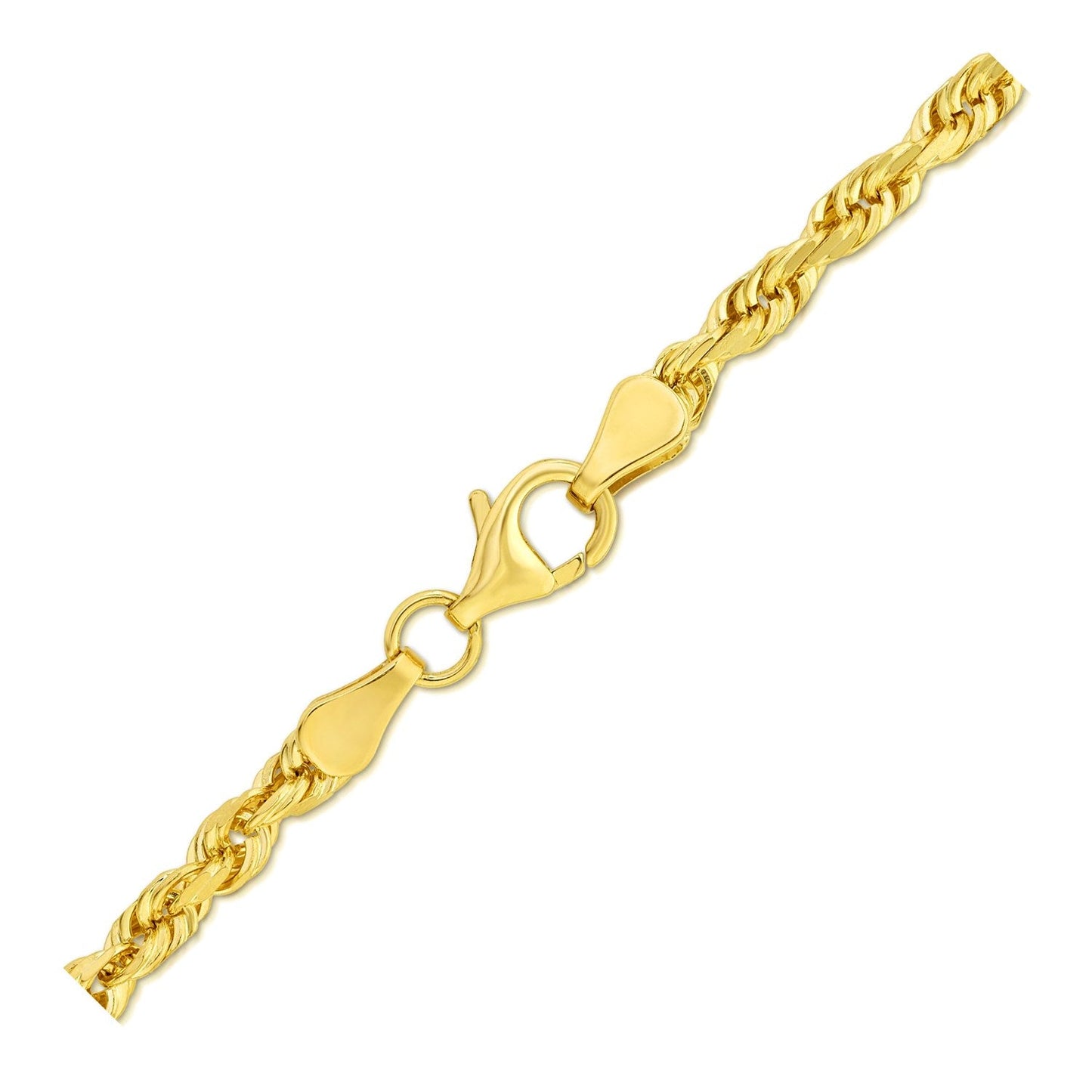 Pulsera de Cuerda Cortada de Diamante de Oro Amarillo de 10k - 4.0mm