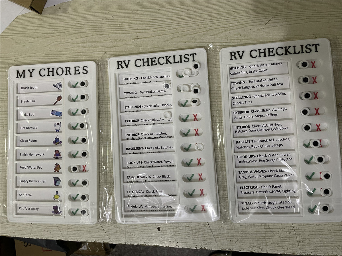Tableau de Checklist Mémo en Plastique Premium